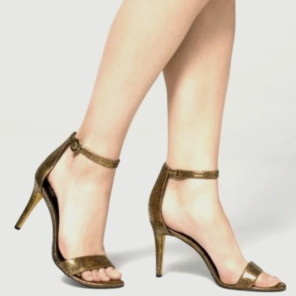 White House Black Market Eliana Gold Heels (6M) NWOT!